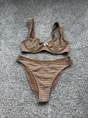 Mal Swim Brown Gingham Underwire Bikini Set - Women Swim